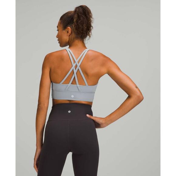 Lululemon Energy Bra High-Neck Longline Tough *Medium Support Rhino Gray - Picture 2 of 4